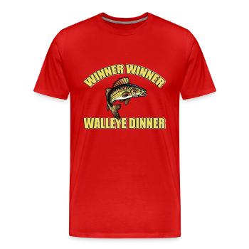 Lustiges Zander Angelhemd - Männer Premium Bio T-Shirt - Rot - Vorne - Damien (186cm)
