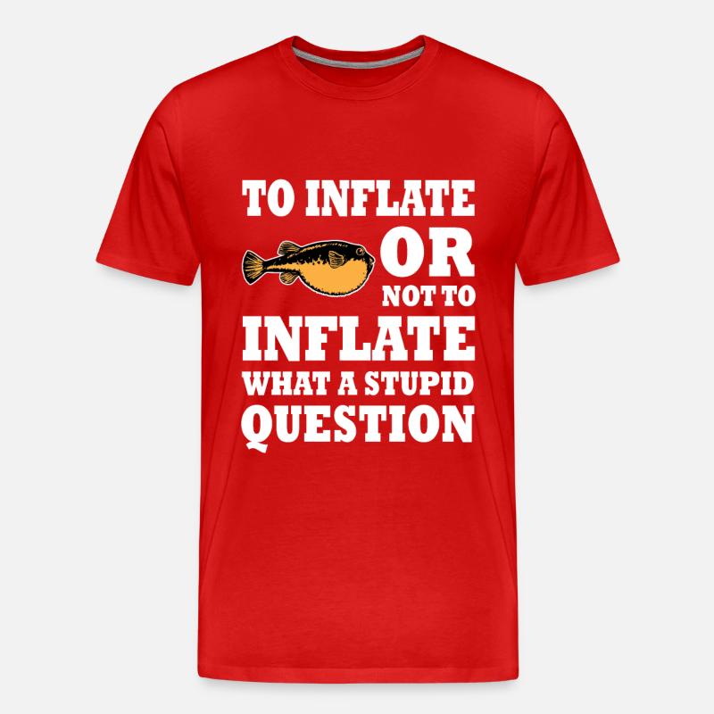 Lustiger Kugelfisch Spruch - Männer Premium Bio T-Shirt - Rot