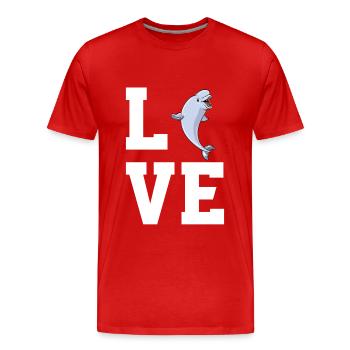 Beluga Wal Liebhaber - Männer Premium Bio T-Shirt - Rot - Vorne - Damien (186cm)