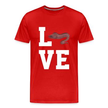 Moray Eel Shirt - Men's Premium Organic T-Shirt - red - Front - Damien (186cm)