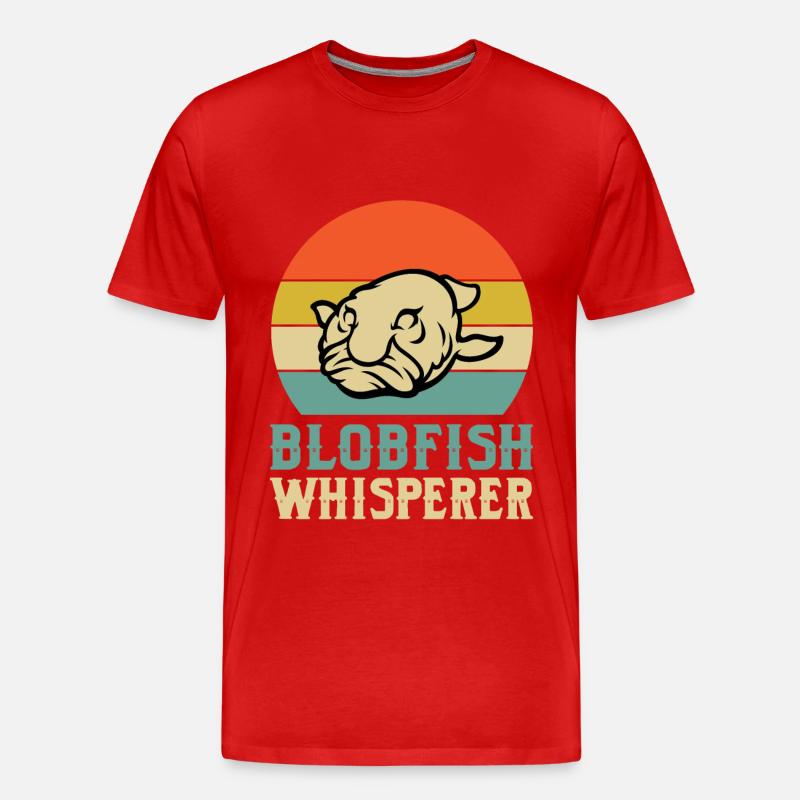 Blobfisch Flüsterer - Männer Premium Bio T-Shirt - Rot