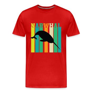 Narwal - Männer Premium Bio T-Shirt - Rot - Vorne - Damien (186cm)