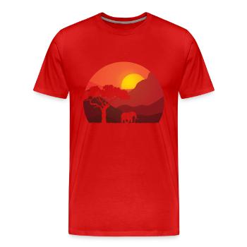 Savanne Elefant Design - Männer Premium Bio T-Shirt - Rot - Vorne - Damien (186cm)
