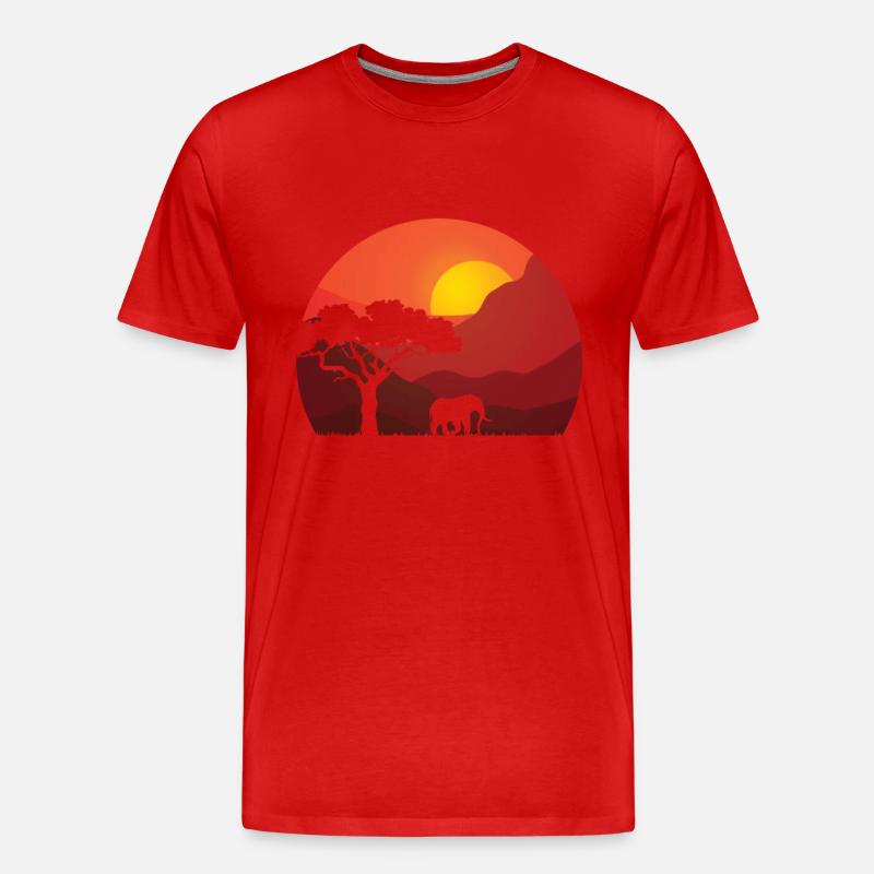 Savanne Elefant Design - Männer Premium Bio T-Shirt - Rot