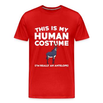 Funny antelope costume - Men's Premium Organic T-Shirt - red - Front - Damien (186cm)