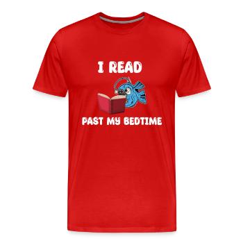 Funny Monkfish Read Books - Men's Premium Organic T-Shirt - red - Front - Damien (186cm)