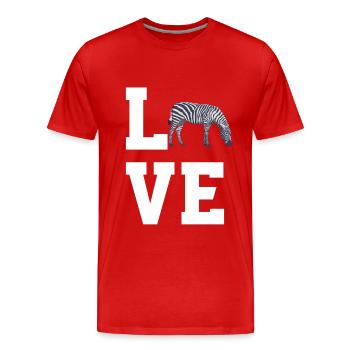 Liebe Zebras - Männer Premium Bio T-Shirt - Rot - Vorne - Damien (186cm)