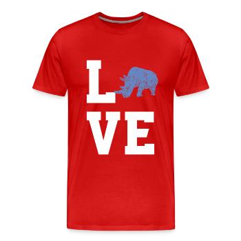 Dear Rhinos - Men's Premium Organic T-Shirt - red - Front - Damien (186cm)