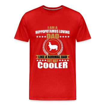 Nilpferd Liebender Vater - Männer Premium Bio T-Shirt - Rot - Vorne - Damien (186cm)