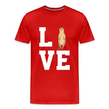 Dear Meerkats - Men's Premium Organic T-Shirt - red - Front - Damien (186cm)