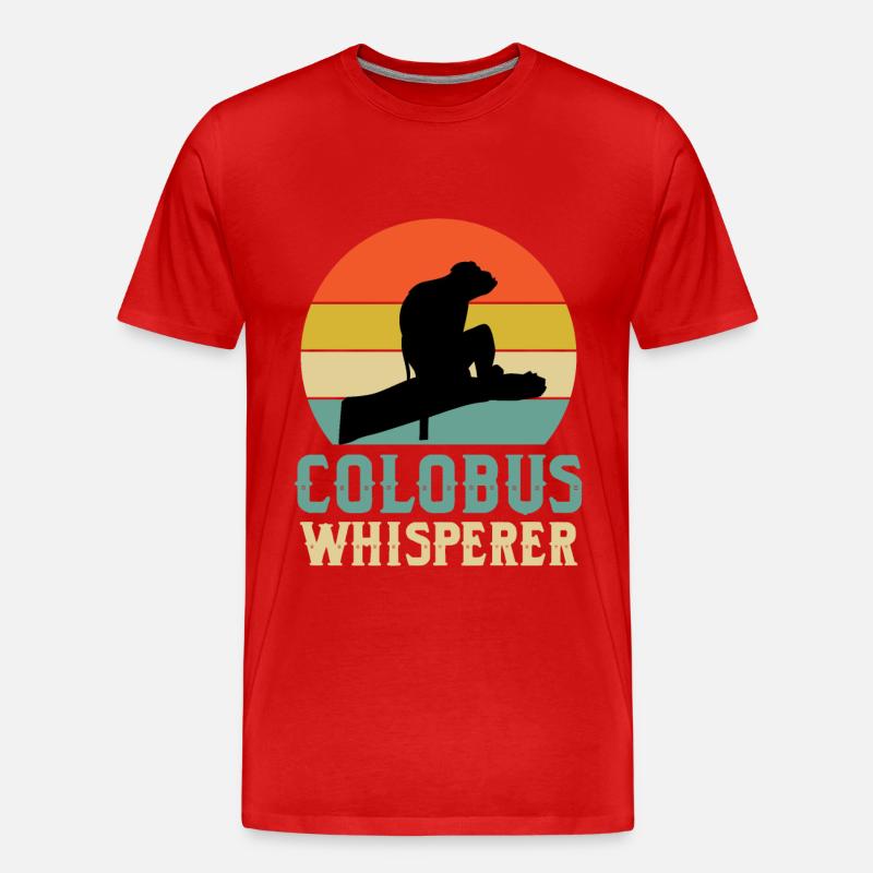 Colobus-flüsterer - Männer Premium Bio T-Shirt - Rot