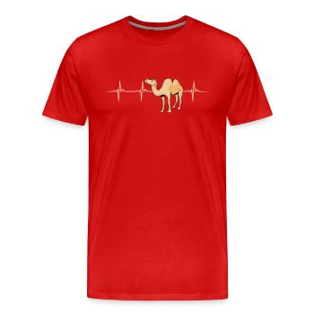 Kamel-herzschlag - Männer Premium Bio T-Shirt - Rot - Vorne - Damien (186cm)