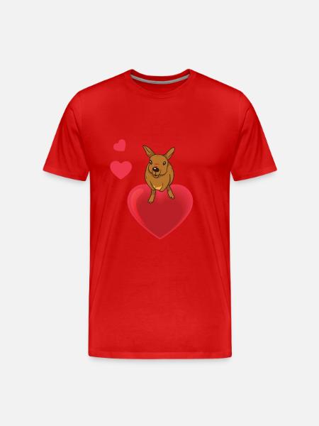 Cadeau Kangourou doux - T-shirt bio Premium Homme - rouge