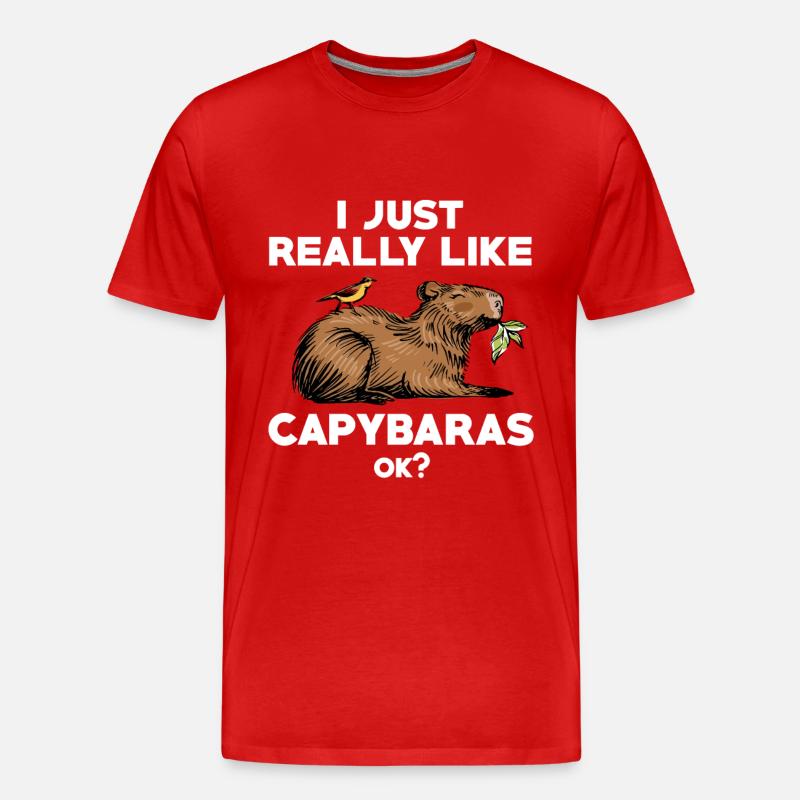 Capybara - Männer Premium Bio T-Shirt - Rot