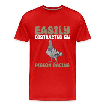 pigeon racing gift - Men's Premium Organic T-Shirt - red - Front - Damien (186cm)