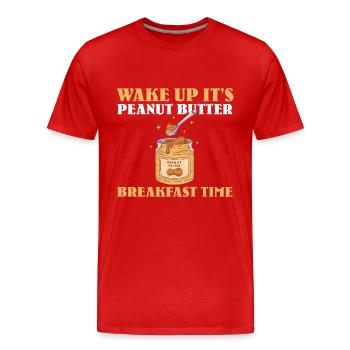 T-shirt petit-déjeuner au beurre de cacahuète - T-shirt bio Premium Homme - rouge - Devant - Damien (186cm)