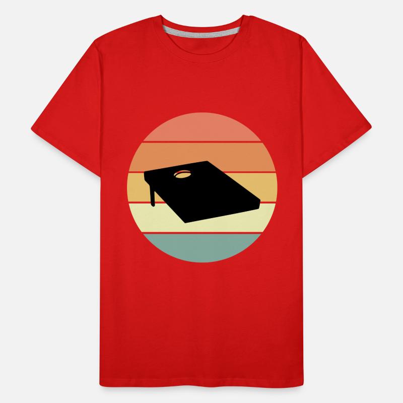 Conception de planche de cornhole rétro T-shirt bio Premium Homme