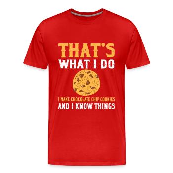 Baking chocolate chip cookies - Men's Premium Organic T-Shirt - red - Front - Damien (186cm)