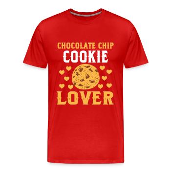 Schokoladenkeks Liebhaber - Männer Premium Bio T-Shirt - Rot - Vorne - Damien (186cm)