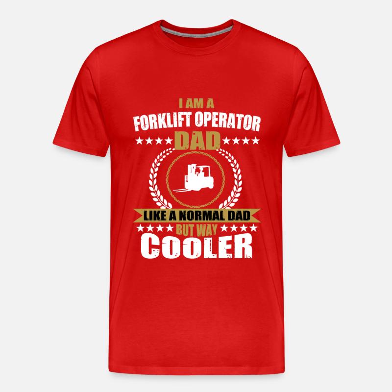 Gabelstapler Papa - Männer Premium Bio T-Shirt - Rot
