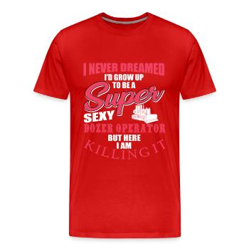 Cool Bulldozer Driver Gift - Men's Premium Organic T-Shirt - red - Front - Damien (186cm)