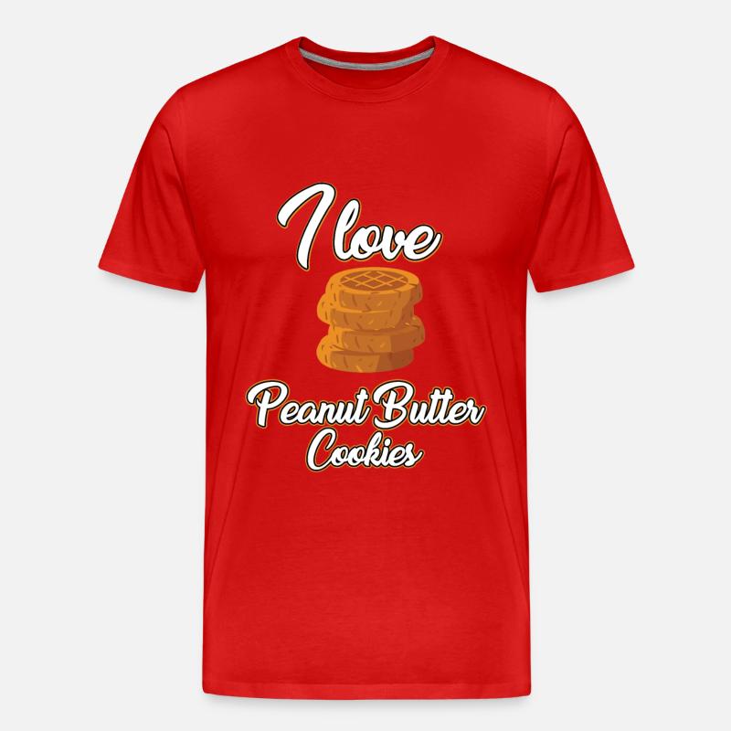 Ich Liebe Erdnussbutterplätzchen - Männer Premium Bio T-Shirt - Rot