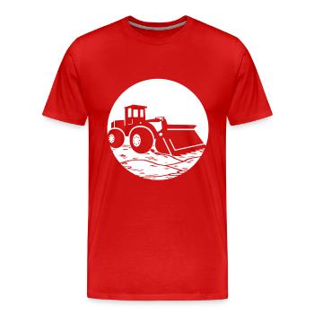 T-shirt chargeuse sur pneus - T-shirt bio Premium Homme - rouge - Devant - Damien (186cm)