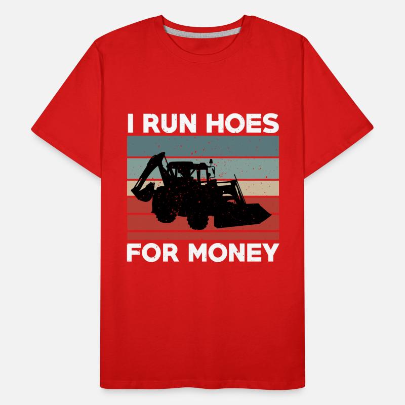 Funny Backhoe Loader Design Men's Premium Organic T-Shirt