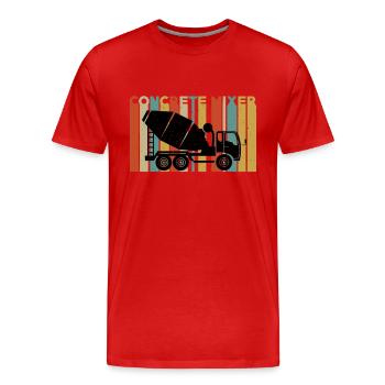 Camion rétro béton - T-shirt bio Premium Homme - rouge - Devant - Damien (186cm)