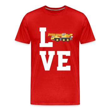 Mobile crane gift - Men's Premium Organic T-Shirt - red - Front - Damien (186cm)
