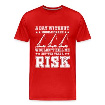 Mobile crane driver - Men's Premium Organic T-Shirt - red - Front - Damien (186cm)