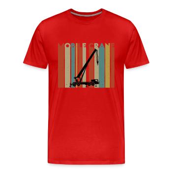 Super T-shirt de grue mobile - T-shirt bio Premium Homme - rouge - Devant - Damien (186cm)