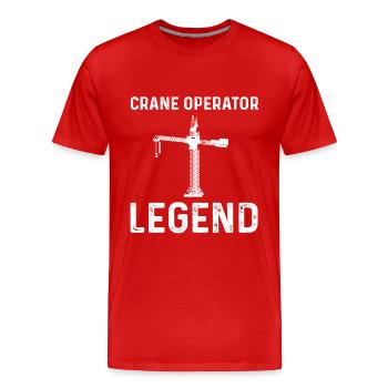 Crane Operator Legend - Men's Premium Organic T-Shirt - red - Front - Damien (186cm)