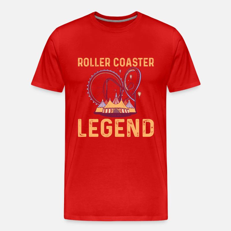 Achterbahn Legende - Männer Premium Bio T-Shirt - Rot