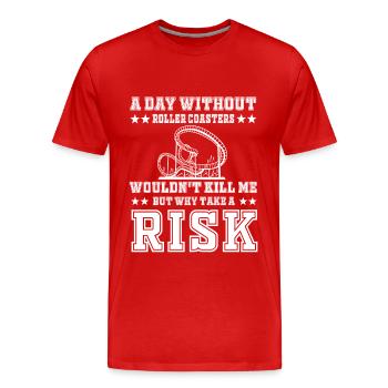 Tenue de montagnes russes - T-shirt bio Premium Homme - rouge - Devant - Damien (186cm)