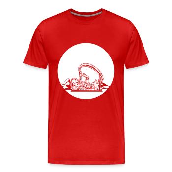 Achterbahn Mit Bergen - Männer Premium Bio T-Shirt - Rot - Vorne - Damien (186cm)