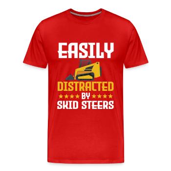 Drôle de chargeuse compacte - T-shirt bio Premium Homme - rouge - Devant - Damien (186cm)