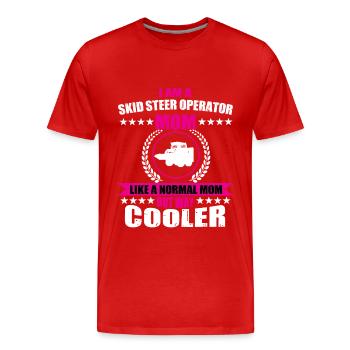 Pilote de chargeuse compacte Mama - T-shirt bio Premium Homme - rouge - Devant - Damien (186cm)