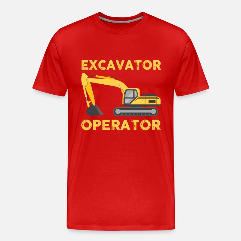 Baggerfahrer - Männer Premium Bio T-Shirt - Rot