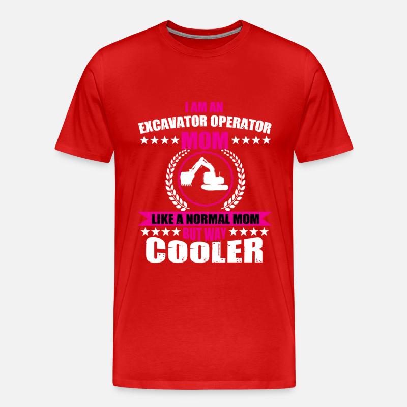 Baggerfahrer Mama - Männer Premium Bio T-Shirt - Rot