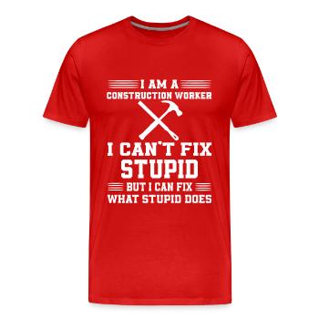 Cadeau d’un travailleur de la construction - T-shirt bio Premium Homme - rouge - Devant - Damien (186cm)