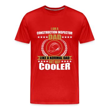 Inspecteur en bâtiment Papa - T-shirt bio Premium Homme - rouge - Devant - Damien (186cm)