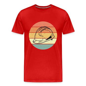 Casque de construction - T-shirt bio Premium Homme - rouge - Devant - Damien (186cm)