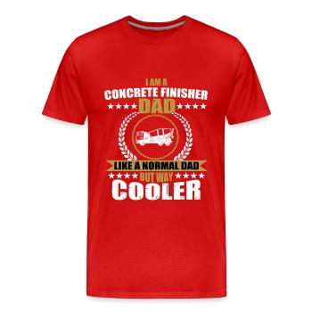 Papa pavé de béton - T-shirt bio Premium Homme - rouge - Devant - Damien (186cm)