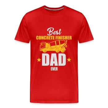 Meilleur père finisseur de béton de tous les temps - T-shirt bio Premium Homme - rouge - Devant - Damien (186cm)