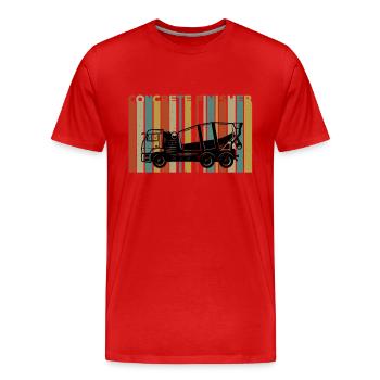 Camions bétonnières - T-shirt bio Premium Homme - rouge - Devant - Damien (186cm)