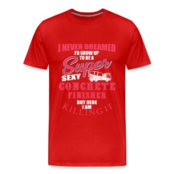 Funny Concrete Paver Gift - Men's Premium Organic T-Shirt - red - Front - Damien (186cm)