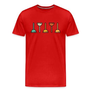 Toilettes à ventouse - T-shirt bio Premium Homme - rouge - Devant - Damien (186cm)