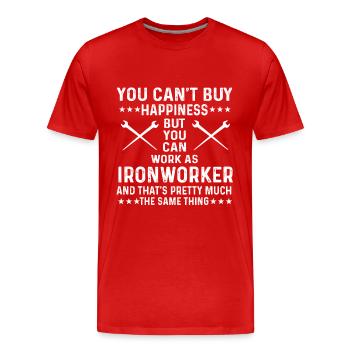 Fier dicton du monteur de charpentes métalliques - T-shirt bio Premium Homme - rouge - Devant - Damien (186cm)