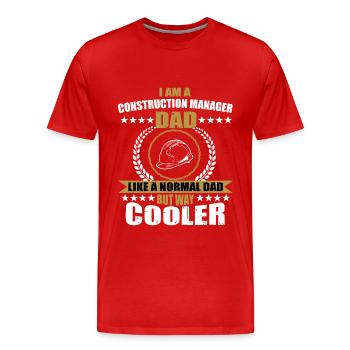 Drôle de père gestionnaire de site - T-shirt bio Premium Homme - rouge - Devant - Damien (186cm)